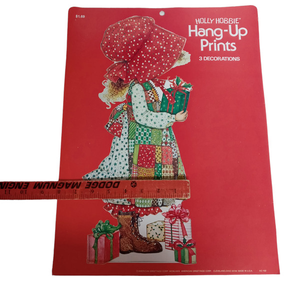 Vintage Christmas Die Cuts Holly Hobbie Santa Claus Poinsettia Wall Door Holiday - Picture 6 of 10